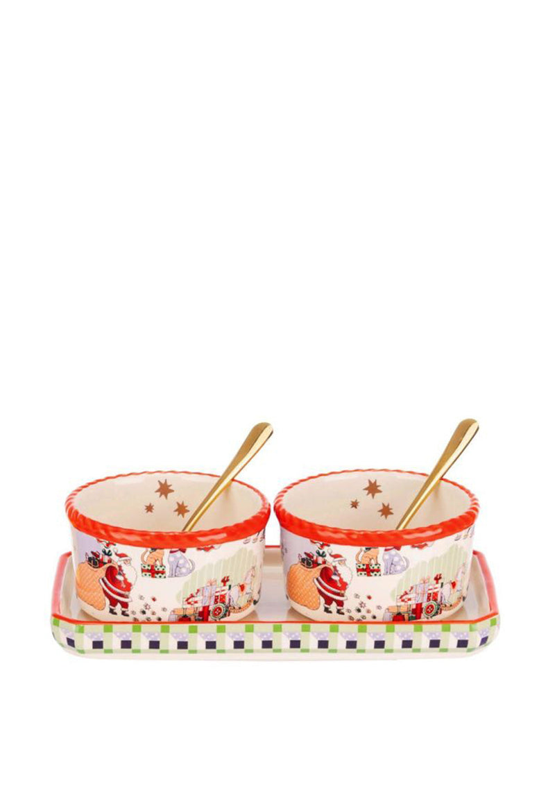 Christmas Ditsy Condiment Dish Set