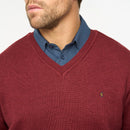 Plain V Neck Jumper - Mulberry