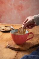Grey Floral Stoneware Mug - 330ml