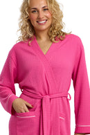 Waffle Kimono Robe - Cerise