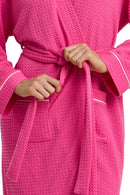 Waffle Kimono Robe - Cerise