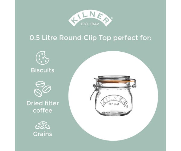 Clip Top Round Jar 0.5 Litre