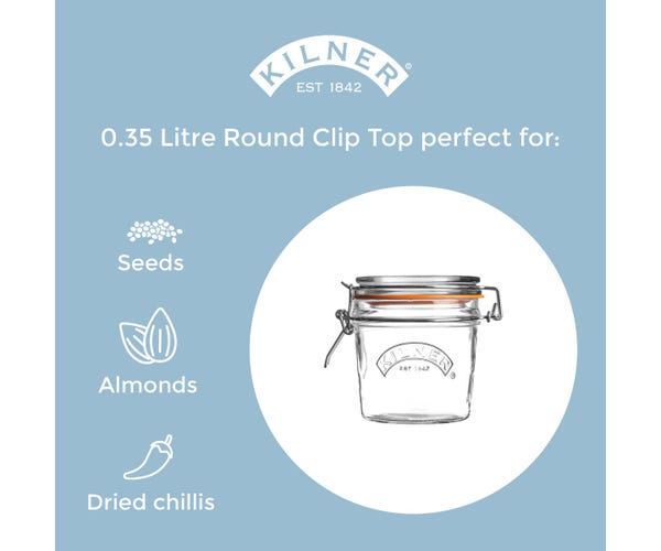 Clip Top Round Jar 0.35 Litre