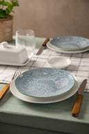 Grey Floral Stoneware Side Plate - 18cm