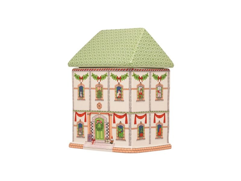 Christmas House Ceramic Storage Jar