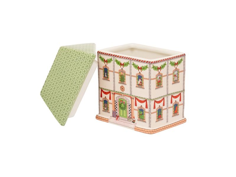 Christmas House Ceramic Storage Jar