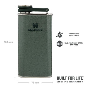 Easy-Fill Wide Mouth Flask 0.23L Hammertone Green