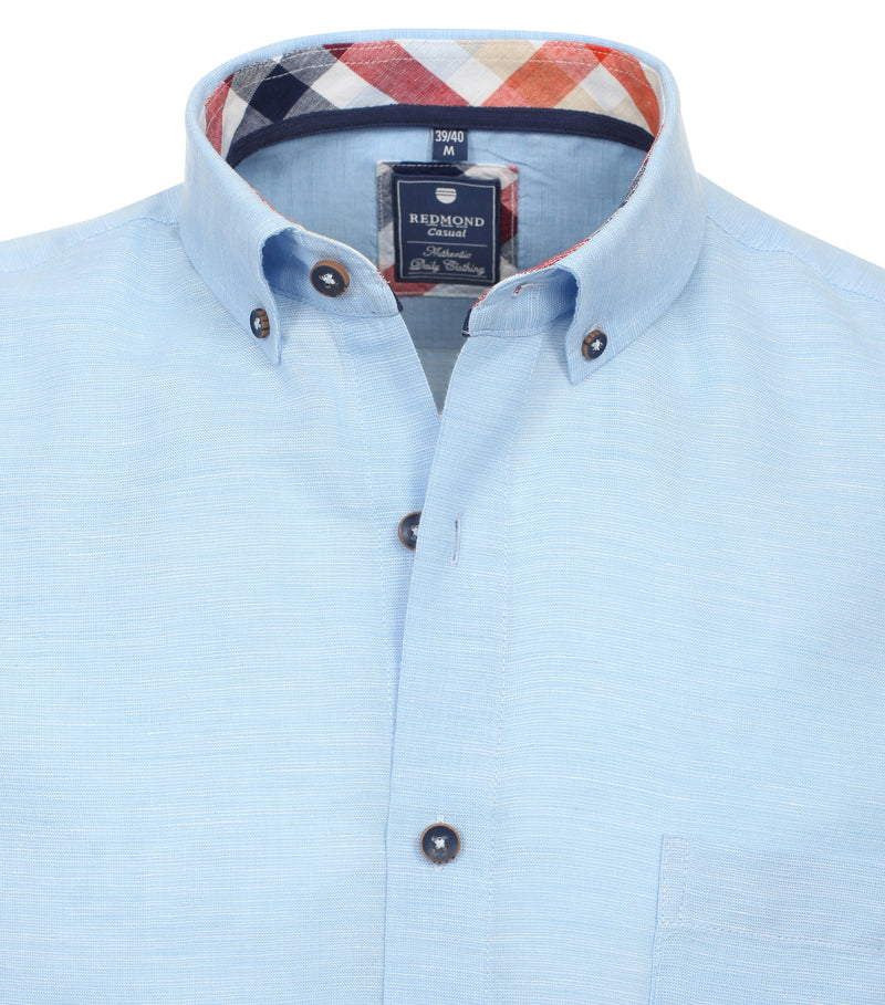 Plain Short Sleeve Shirt - Blue