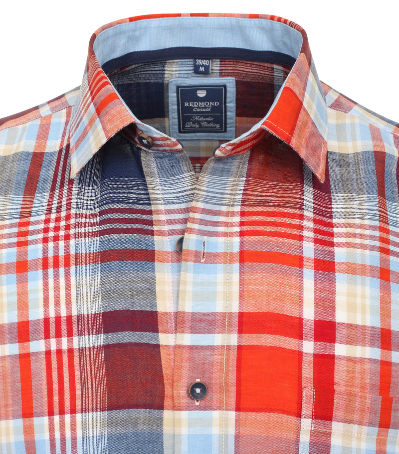 Check Short Sleeve Shirt - Red