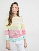 Destination 3/4 Slv Stripe Jumper - Yellow/red/orange