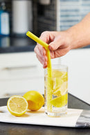 Set of Six Silicone Straws with Cleaning Brush