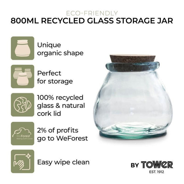 Recycled Glass Jar 800ml