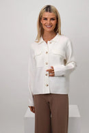 Dani Button Cardigan - White