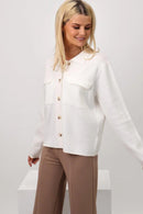 Dani Button Cardigan - White
