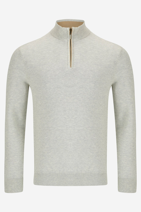 Dawson 1/4 Zip Jumper - Stone