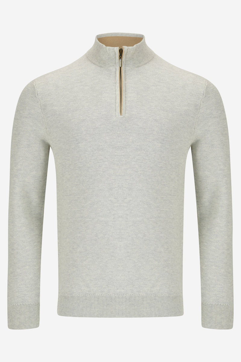 Dawson 1/4 Zip Jumper - Stone