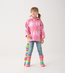 Summer Stripe Zip Up Rain Jacket - Sachet Pink