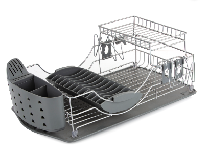 Compact 2 Tier Dishrack with Cutlery Holder