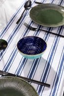Indigo Chevron Stoneware Nibble Bowl - 12cm