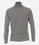 Plain Polo Neck Jumper - Grey
