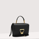 Grained Leather Handbag - Black
