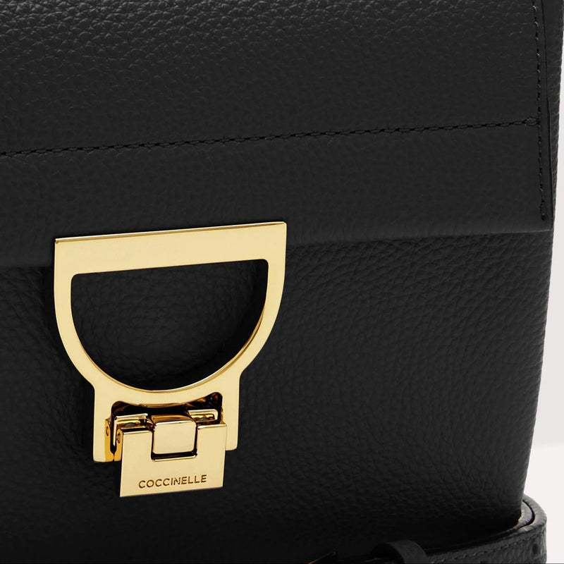 Grained Leather Handbag - Black
