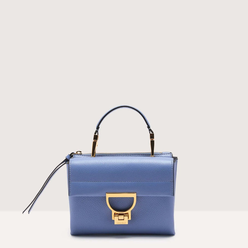 Grained Leather Handbag Small - Blue