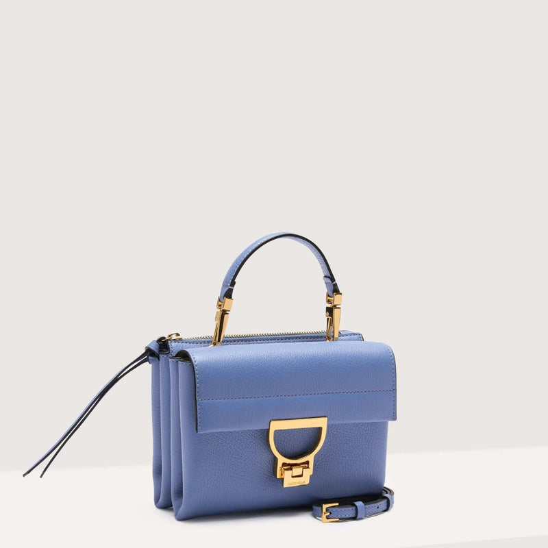 Grained Leather Handbag Small - Blue