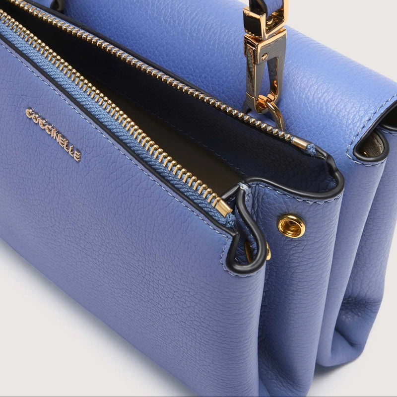 Grained Leather Handbag Small - Blue