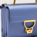 Grained Leather Handbag Small - Blue