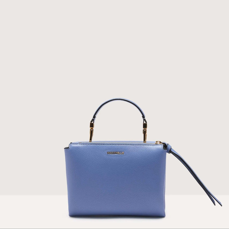 Grained Leather Handbag Small - Blue