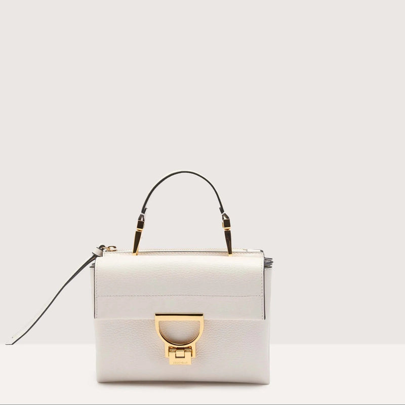 Grained Leather Handbag - White