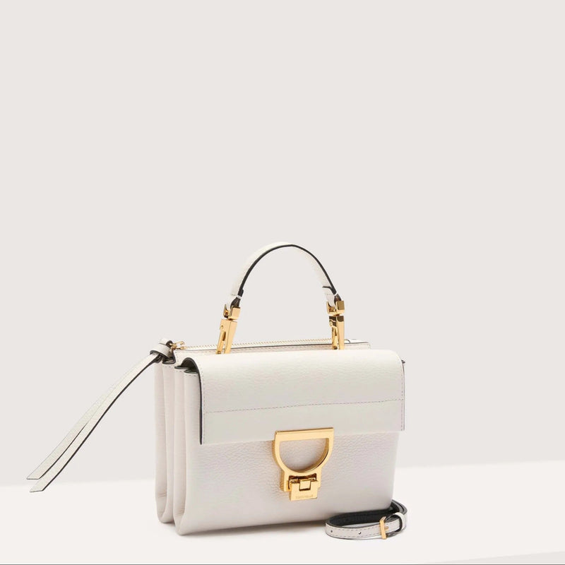 Grained Leather Handbag - White