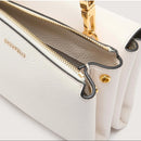 Grained Leather Handbag - White