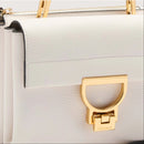 Grained Leather Handbag - White