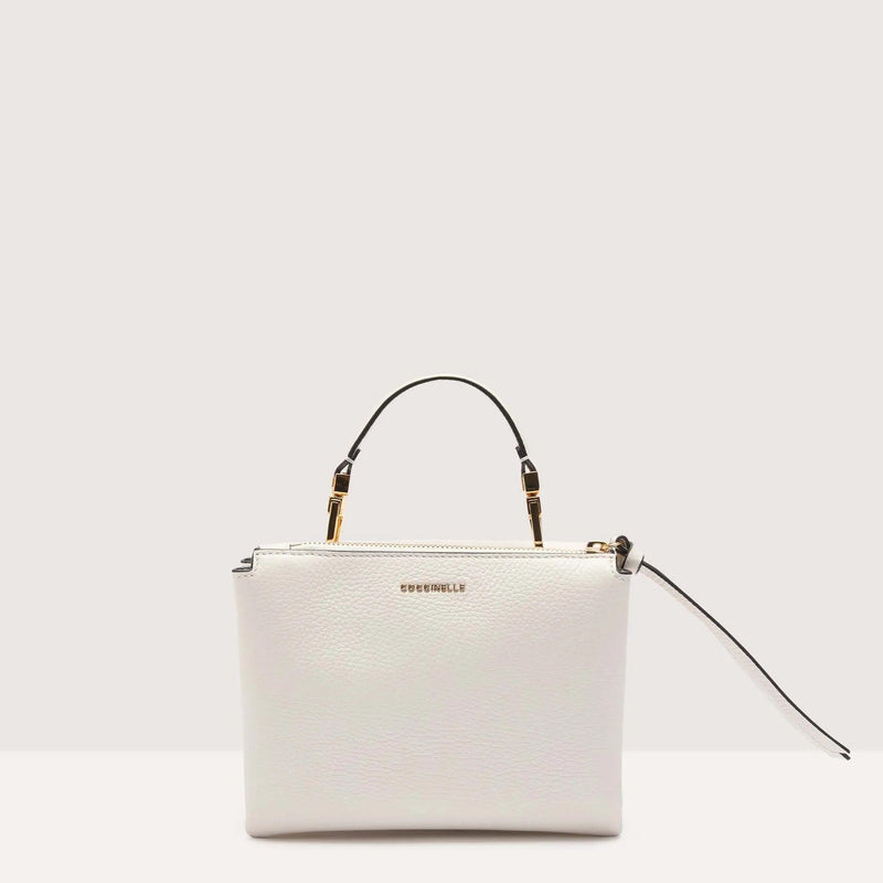 Grained Leather Handbag - White