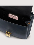 Grained Leather Handbag - Midnight Blue