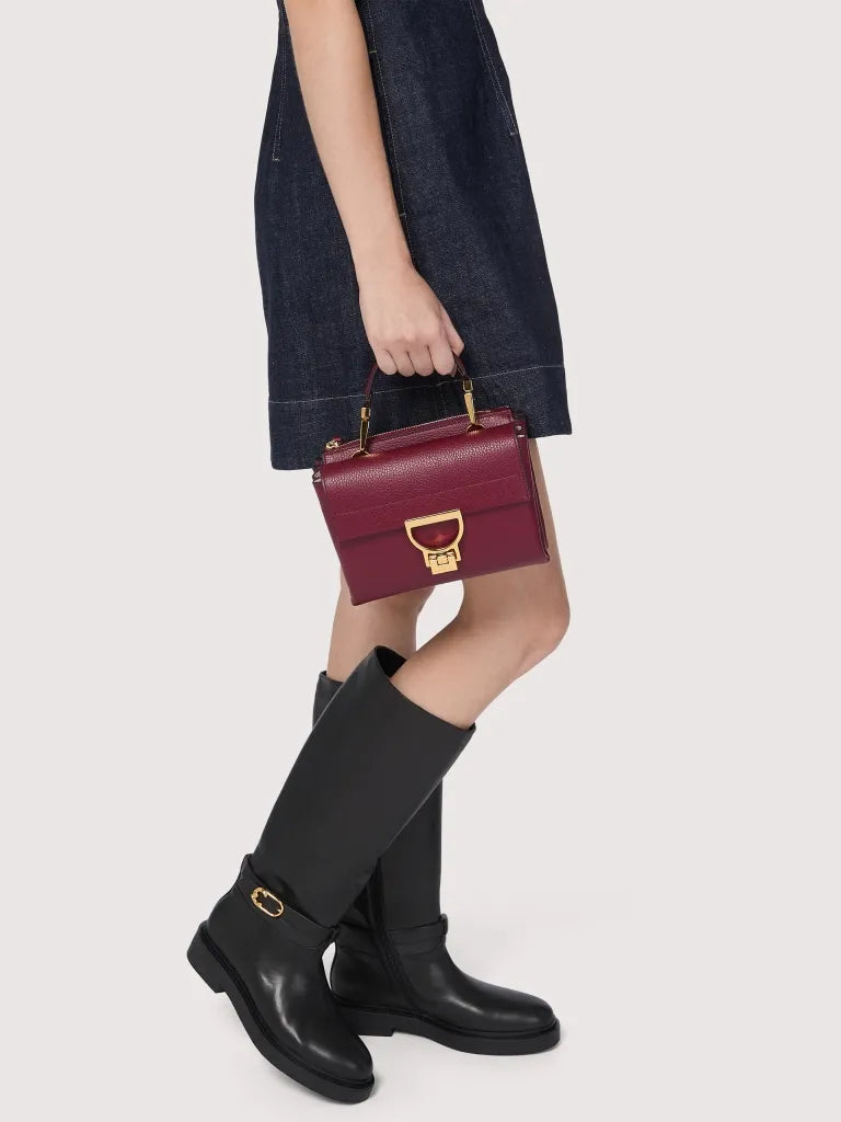 Grained Leather Handbag - Midnight Blue