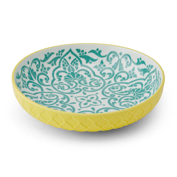 Yellow & Blue Geometric Bowl 21 cm