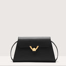 Grained Leather Handbag - Black