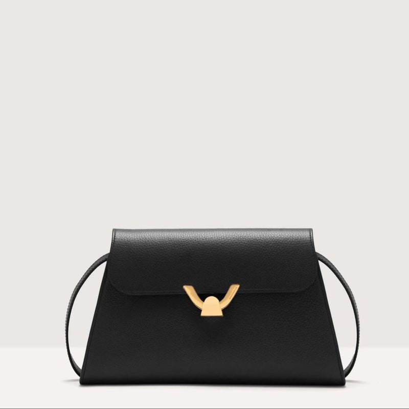 Grained Leather Handbag - Black