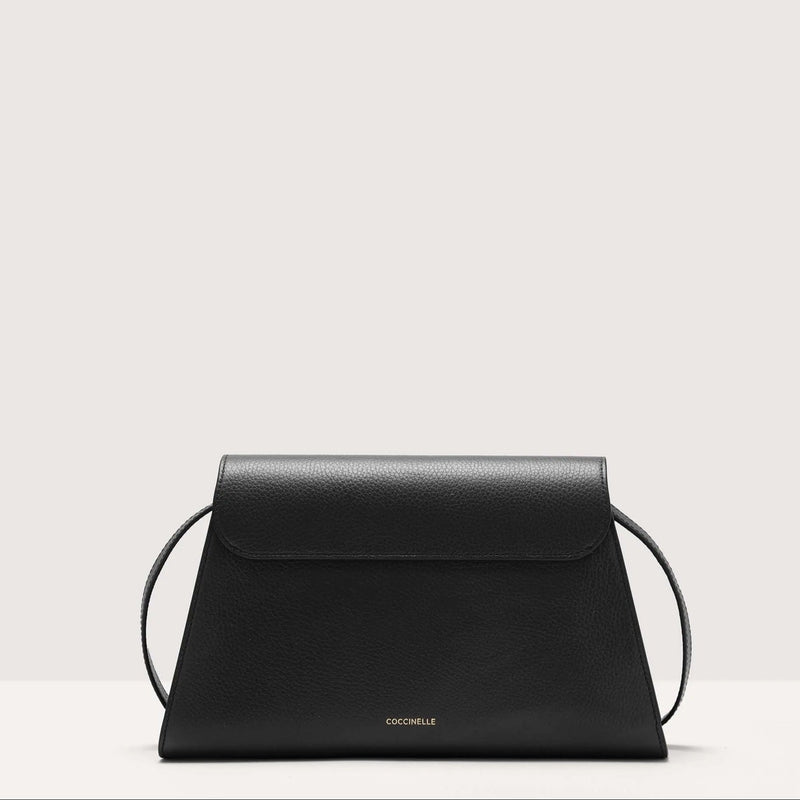 Grained Leather Handbag - Black