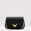 Grained Leather Handbag - Black