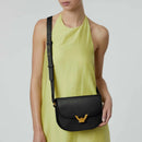 Grained Leather Handbag - Black