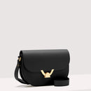Grained Leather Handbag - Black
