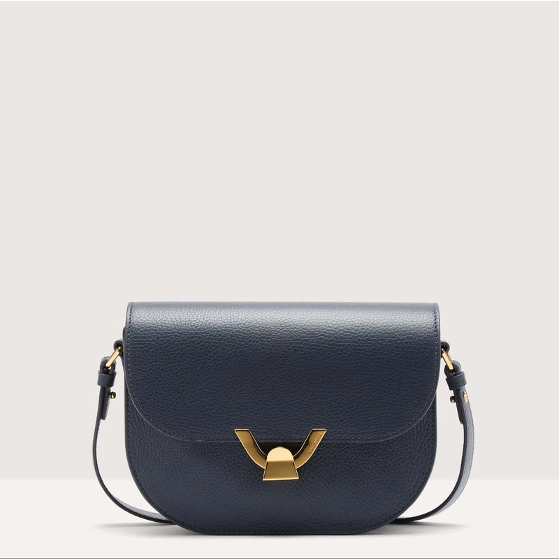 Grained Leather Handbag - Midnight Blue