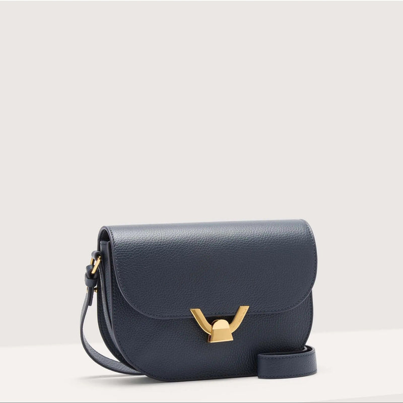 Grained Leather Handbag - Midnight Blue