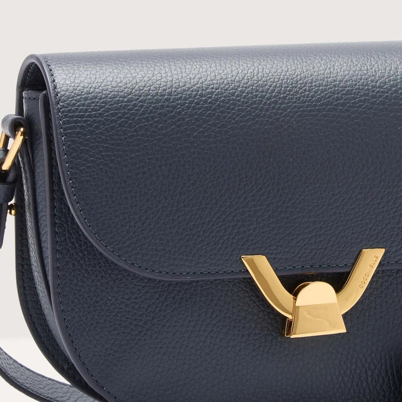 Grained Leather Handbag - Midnight Blue