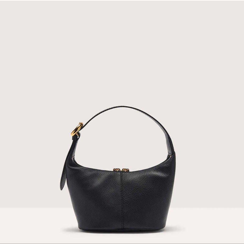 Grained Leather Handbag - Black