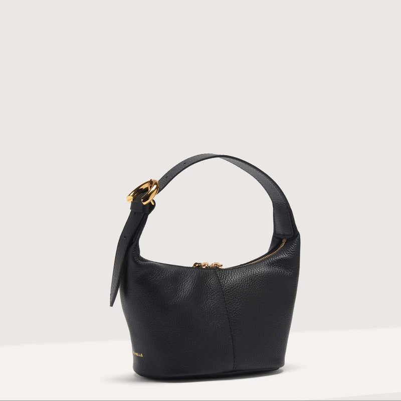Grained Leather Handbag - Black